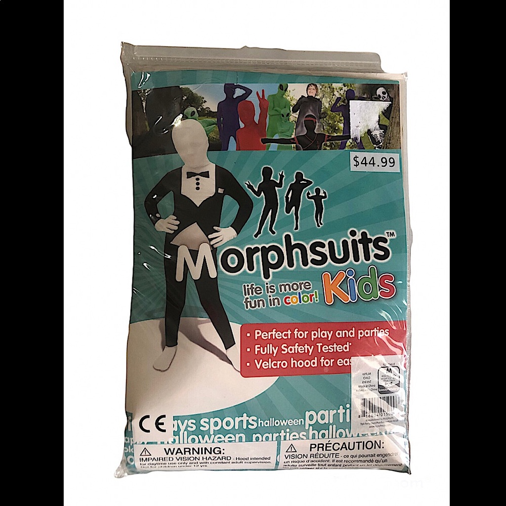 Kid’s Tuxedo Morphsuit- Unisex Medium Halloween Costume